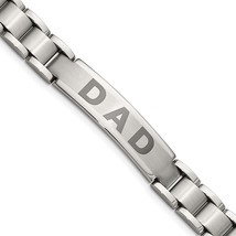 Chisel Stainless Steel Brushed and Polished Lasered DAD 8.75 inch Bracelet - $99.00