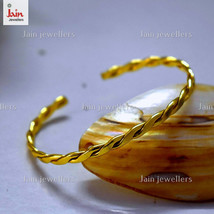 18 Kt, 22 Kt Real Solid Yellow Gold Open Cuff Handmade Men Bracelet 24 -... - $3,808.34+