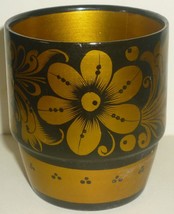 VINTAGE HANDPAINTED HANDCARVED WOODEN CUP TUMBLER RUSSIA KHOHLOMA DESIGN - £4.70 GBP