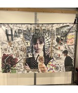 Wednesday Addams Happy Birthday Banner Tapestry Backdrop Approximately 6... - $3.96