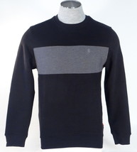 Izod Black &amp; Gray Crewneck Sueded Fleece Long Sleeve Pullover Sweatshirt Men&#39;s  - £47.96 GBP