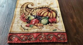 Thanksgiving fall harvest  table runner cornicopia pumpkins and fruits 13 x 72&quot; - £22.38 GBP