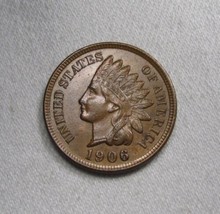 1906 Indian Cent VCH AU Coin AN278 - £46.69 GBP