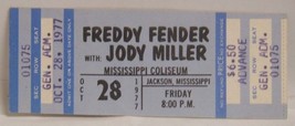 FREDDY FENDER / JODY MILLER - VINTAGE 1977 UNUSED WHOLE CONCERT TICKET - $10.00