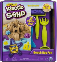 Kinetic Sand Beach Day Fun Playset with Castle Molds Tools and Sand Fun Creative - £10.33 GBP
