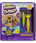 Kinetic Sand Beach Day Fun Playset with Castle Molds Tools and Sand Fun ... - £10.10 GBP