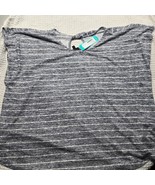 Bobeau Sleeveless Tank Top Gray Stiped Casual Top Made in USA Size 2X NWT - $13.85