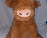 Plush Whimsical Brown Cow 11&quot; Plush NWT So adorable! - $18.69