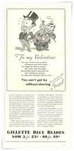 Print Ad Gillette Blue Blades Leon Helguera Art 1935 2/3-Page Advertisement - $9.70