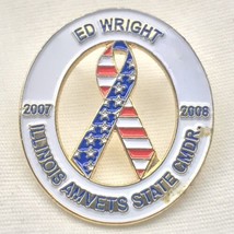 AMVETS Illinois State Commander Pin USA Ed Wright 2007-2008 - £7.07 GBP