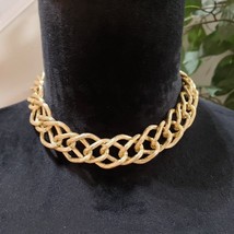 Womens Fashion Gold Tone Chunky Thick Chain Punk Chokers Necklace Twisted Lock - £21.36 GBP