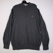 Vineyard Vines Pullover Sweater Adult Mens L Gray Cashmere 1/4 Zip Long Sleeve - £20.55 GBP