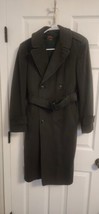 Vintage Us Military Wool Overcoat Jacket Size 34R Green Post Vietnam Era... - $29.70