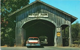 Albany Oregon Covered Bridge Bryant Park Postcard Automobiles - £6.08 GBP