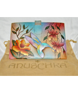 ANUSCHKA HAND PAINTED LEATHER ENVELOPE STYLE CLUTCH BAG w/TOP TAB &amp; SLOT... - $190.00 CAD