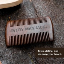 Every Man Jack Woodgrain Duel Tooth Beard Comb Sandalwood - $10.95