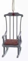 Kurt S. Adler Wooden Red And Gray Rocking Chair Christmas Ornament Style 2 - £10.12 GBP