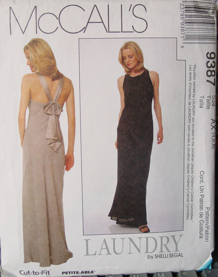 Pattern 9387 Long Dress sizes Misses 4,6,8 - $6.99