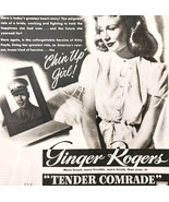 1943 Tender Comrade Movie Ginger Rogers Advertisement WW2 Era Film DWII26 - $747.57 MXN