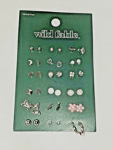 Wild Fable Nickel Free Earrings 17 pairs Butterfly Flower Heart Moon Ball Hoop - £10.11 GBP