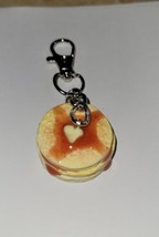 Pancake Stack Keychain Accessory Heart Butter Pat Syrup Breakfast - $8.75