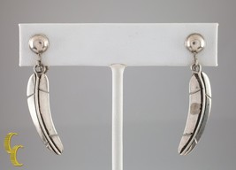Sterling Silver Feather Dangle Clip-On Earrings - $172.50