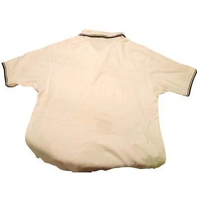 Primary image for Vintage Van Heusen Men`s Polo Gold Shirt 100% Cotton White Short Sleeve L