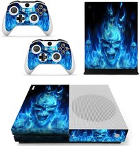 Blue Flame Evil Spirit Fottcz Vinyl Skin For Xbox One Slim Console And - £28.76 GBP