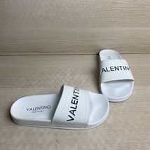 Valentino By Mario “Iride” White Synthetic Pool Slide Sandals Women’s Size 37 - £97.59 GBP