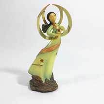 Angel Figurine Holding a Small Bird Cold Cast Ceramic  9 inches tall - £12.50 GBP