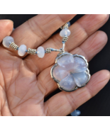 Divino Sterling Silver Blue Chaceldony Necklace Flower Pendant - $123.46 CAD