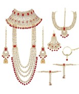 Ethnic Indian Traditional Gold Plated Kundan Dulhan Bridal Jewellery Set... - £58.37 GBP