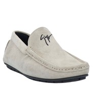 Giuseppe Zanotti Italy Men&#39;s Gray Loafer Suede Shoes Driving Moccasin Size 13 - £205.74 GBP