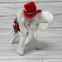 Annalee White Elephant 751314 Top Hat Red Black Houndstooth Blanket 2014... - £14.23 GBP