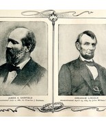 Garfield Lincoln Assassinated Presidents 1901 Print Presidential Victori... - $28.11 CAD