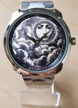 Retro Art Lady  Sun And Couds Unique Wrist Watch Sporty - £27.65 GBP