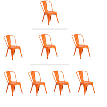 Tolix Orange Metal Stacking Dining Chair Commercial Quality 1-4 Unit Discounts! - £95.67 GBP+