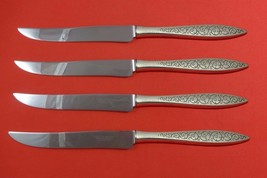 Spanish Lace by Wallace Sterling Silver Steak Knife Set 4pc Texas Sized Custom - £215.30 GBP