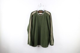 Vintage Horny Toad Mens Large Faded Color Block Fleece Crewneck Sweater Green - £39.38 GBP