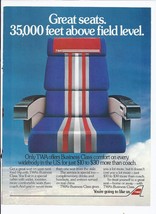 1984 TWA Airlines Print Ad GREAT SEATS Airplane 8.5&quot; x 11&quot; - £15.51 GBP