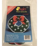Christmas Wreath Jingles Plastic Canvas Kit Magnet Cross-Stitch box1 - $6.92