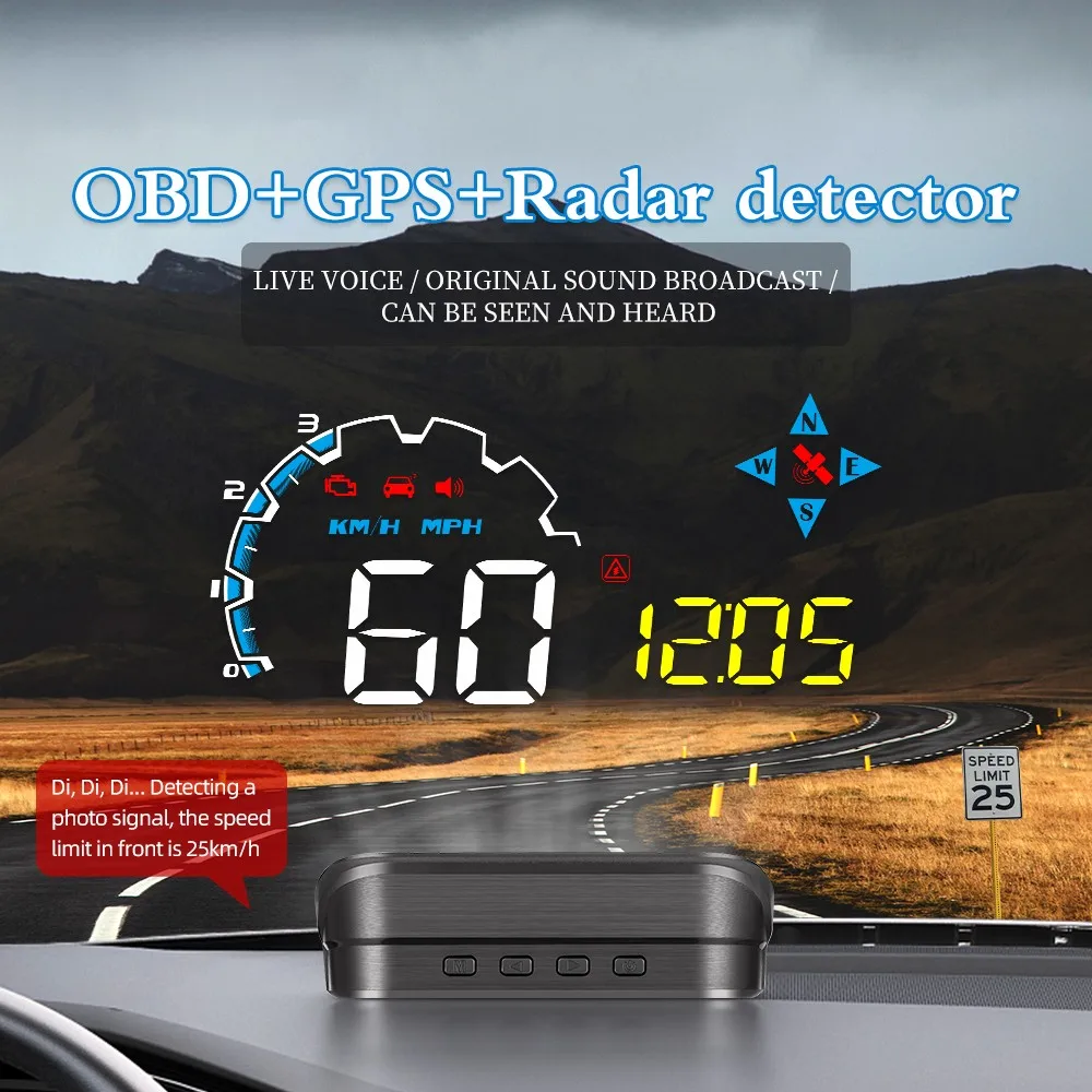 Car HUD Auto OBD2+GPS Head-up Display GPS Digital Speedometer On-board Computer - £45.36 GBP