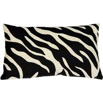 Pillow DÉCOR Linen Zebra Print 12x19 Throw Pillow - £37.53 GBP