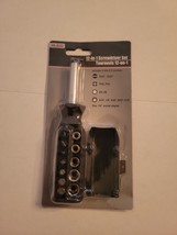 Tool Bench Hardware 12-in-1 Magnetic Screwdriver Set Bits/Sockets Handle Storage - £4.69 GBP
