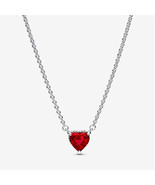 S925 Silver Sparkling Heart Halo Pendant Collier Necklace,Fit For Bride ... - £16.33 GBP