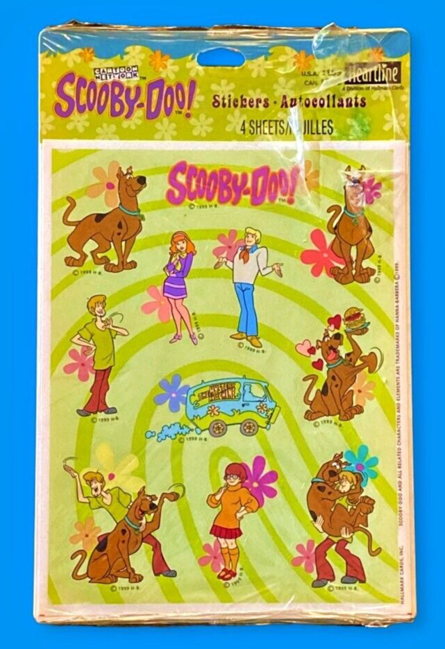 Scooby-Doo Gang Stickers 4 Sheets Hallmark Heartline Groovy Retro Vintage 1990s - $5.84