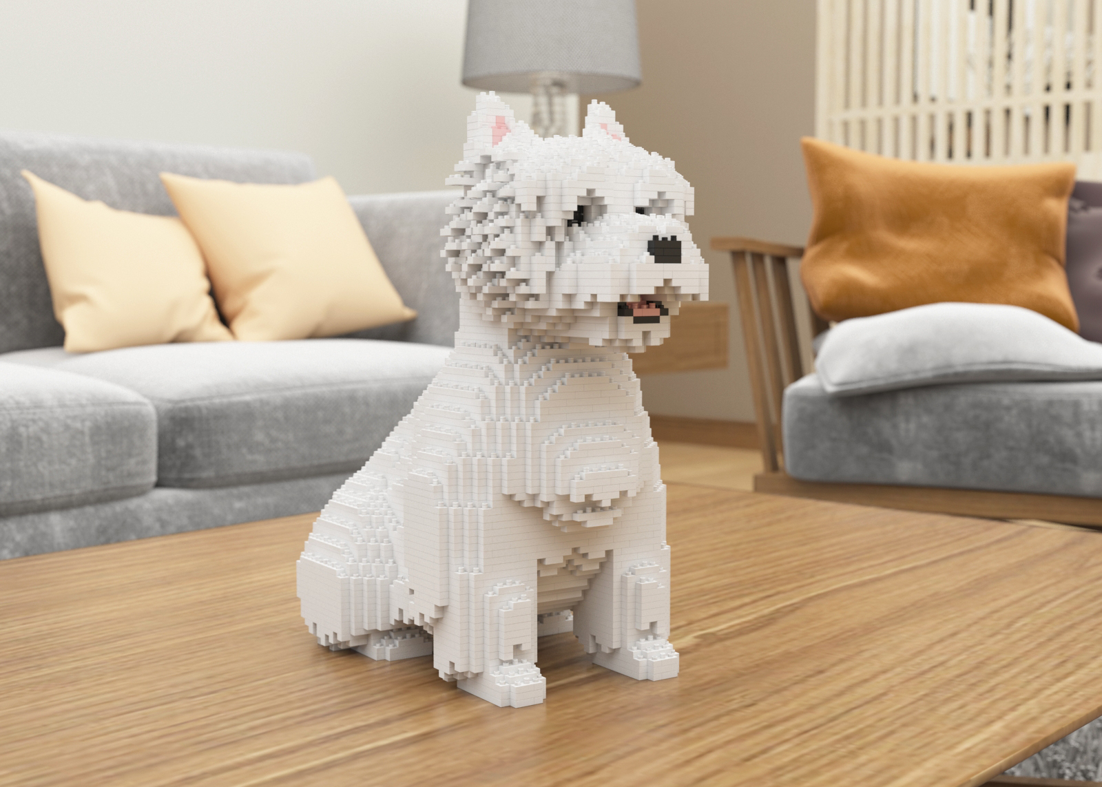 West Highland White Terrier Dog Sculpture (JEKCA Lego Brick) DIY Kit Item image 4