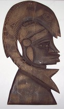 Signed 93 African Hand Carved Taverneau Wood &quot;Face&quot; Mask  Sculpture Art ... - £155.56 GBP