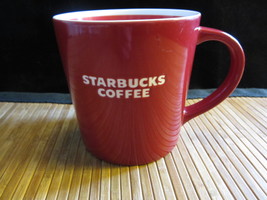 2010 Starbucks Red White Etched Logo Coffee Mug Tea Cup New Bone China 16 oz - £15.09 GBP