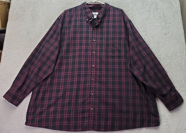 HB Shirt Men 2XL Black Berry Plaid Chest Pocket Long Sleeve Collared But... - £16.63 GBP